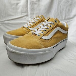 Old Skool Stacked Platform Mustard Ochre Yellow Vans